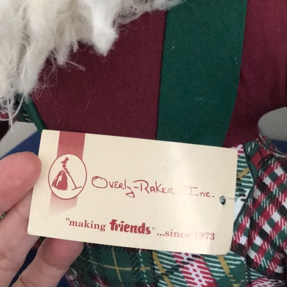 Plush plushy Tartin Plaid Santa Draft Chill Cold Air Door Doll Overly Raker USA - Picture 7 of 7